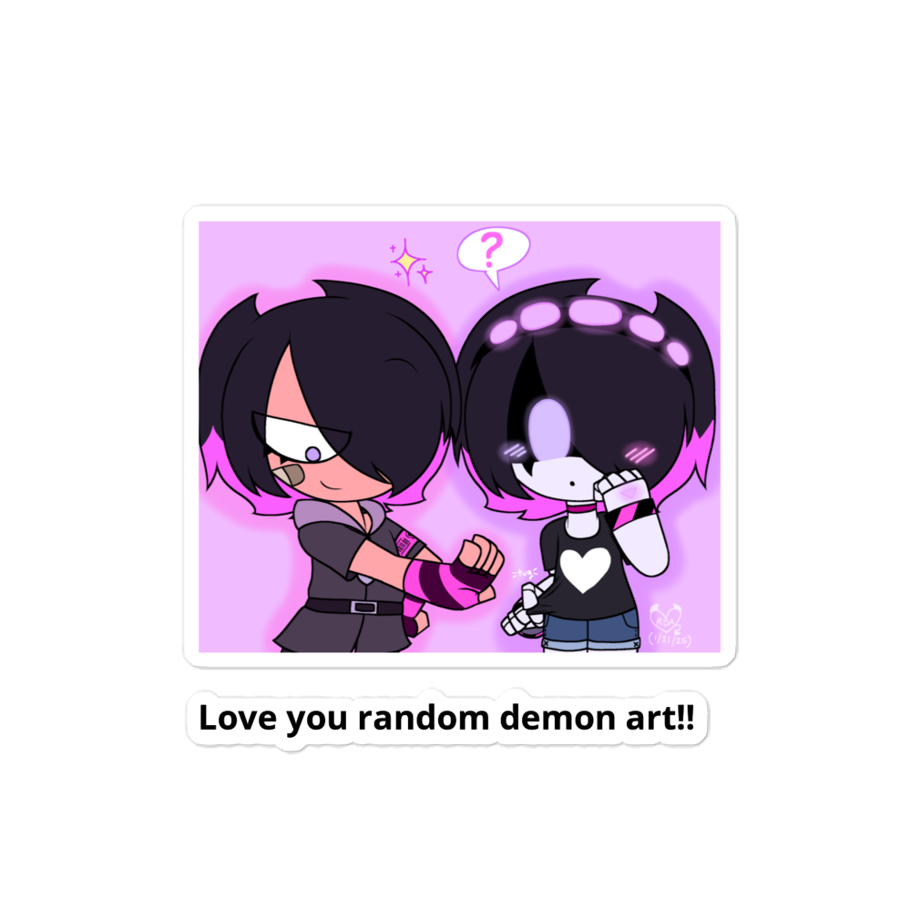 Love You Random Demon Art Sticker