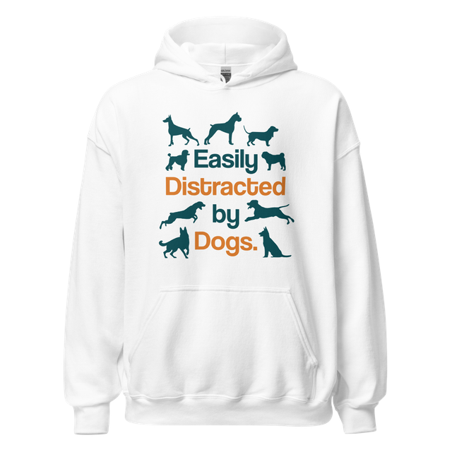 Easily Distracted by Dogs Silhouette Design