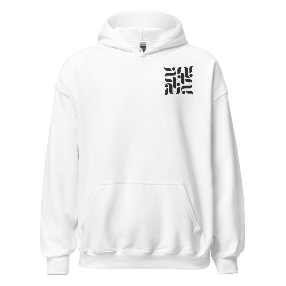 Custom Minimalist Calligraphy White Hoodie