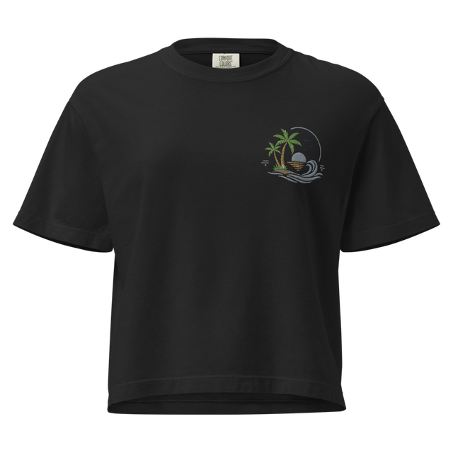 Island Theme Boxy Tee for Women