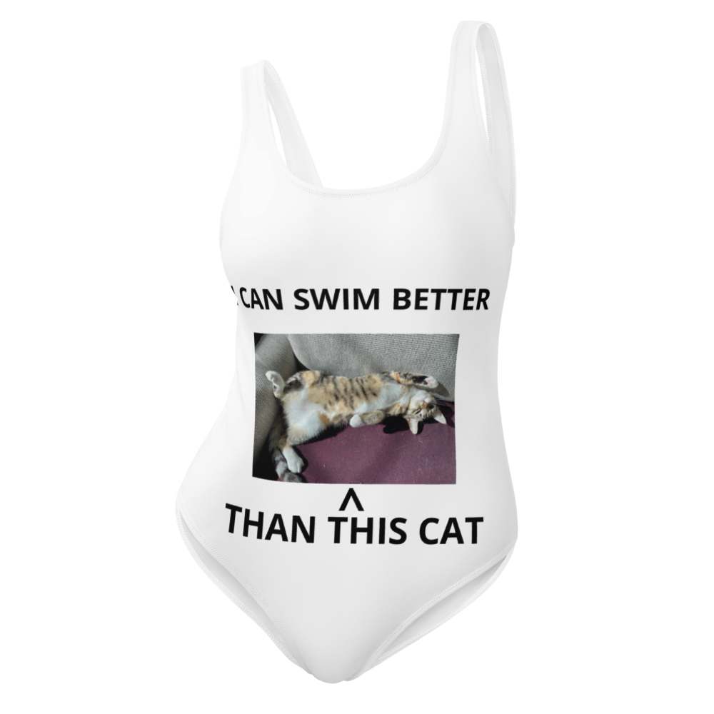 I Can Swim Better Than This Cat One-Piece Swimsuit