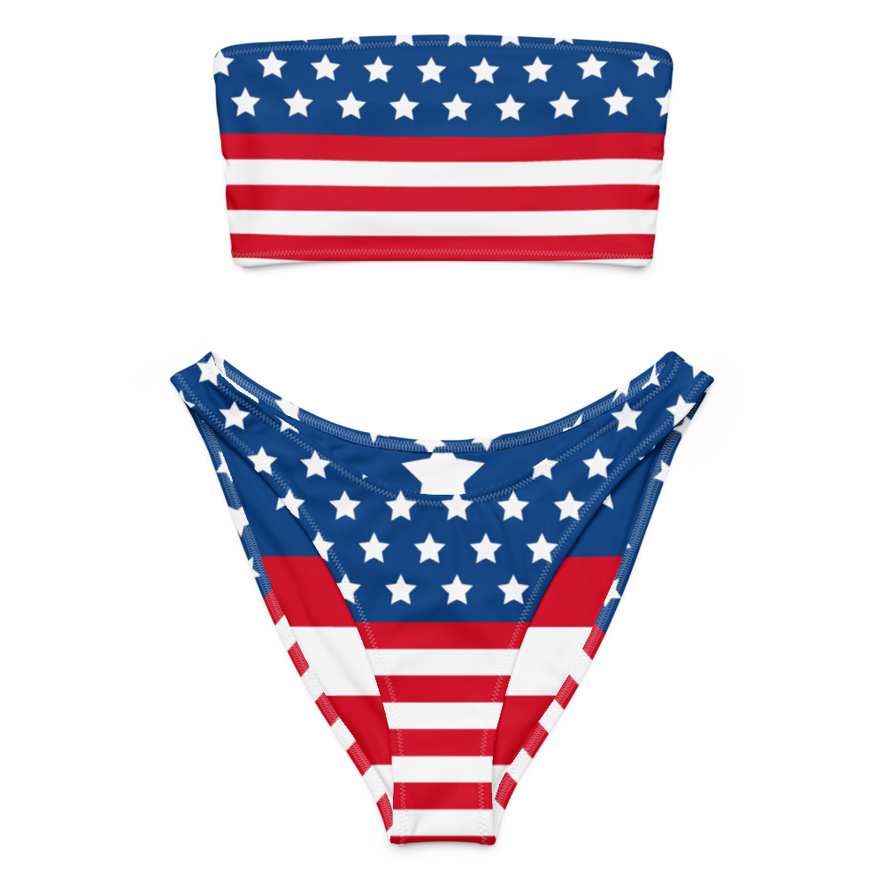 All-Over Print Recycled Bandeau Bikini