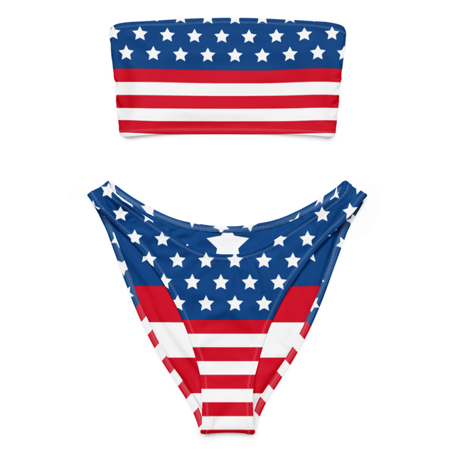 All-Over Print Recycled Bandeau Bikini