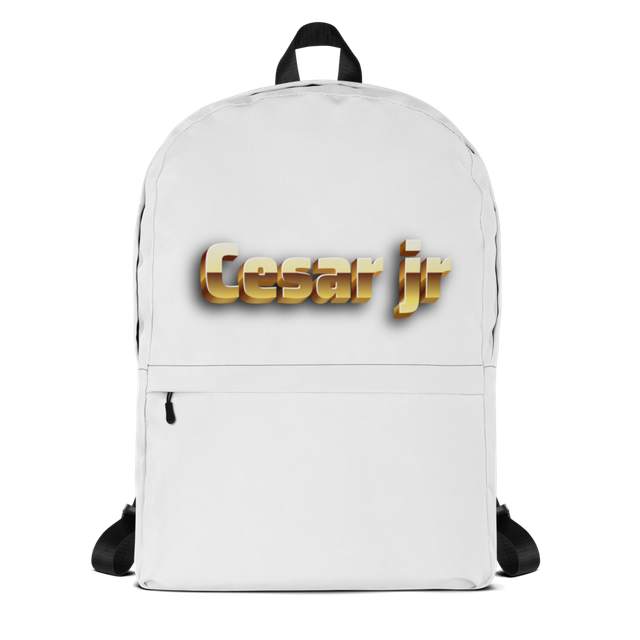 Cesar jr Gold logo backpack