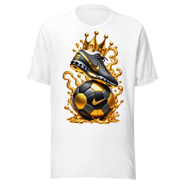 Black & Gold Soccer Crown T-Shirt – Luxury Footbal