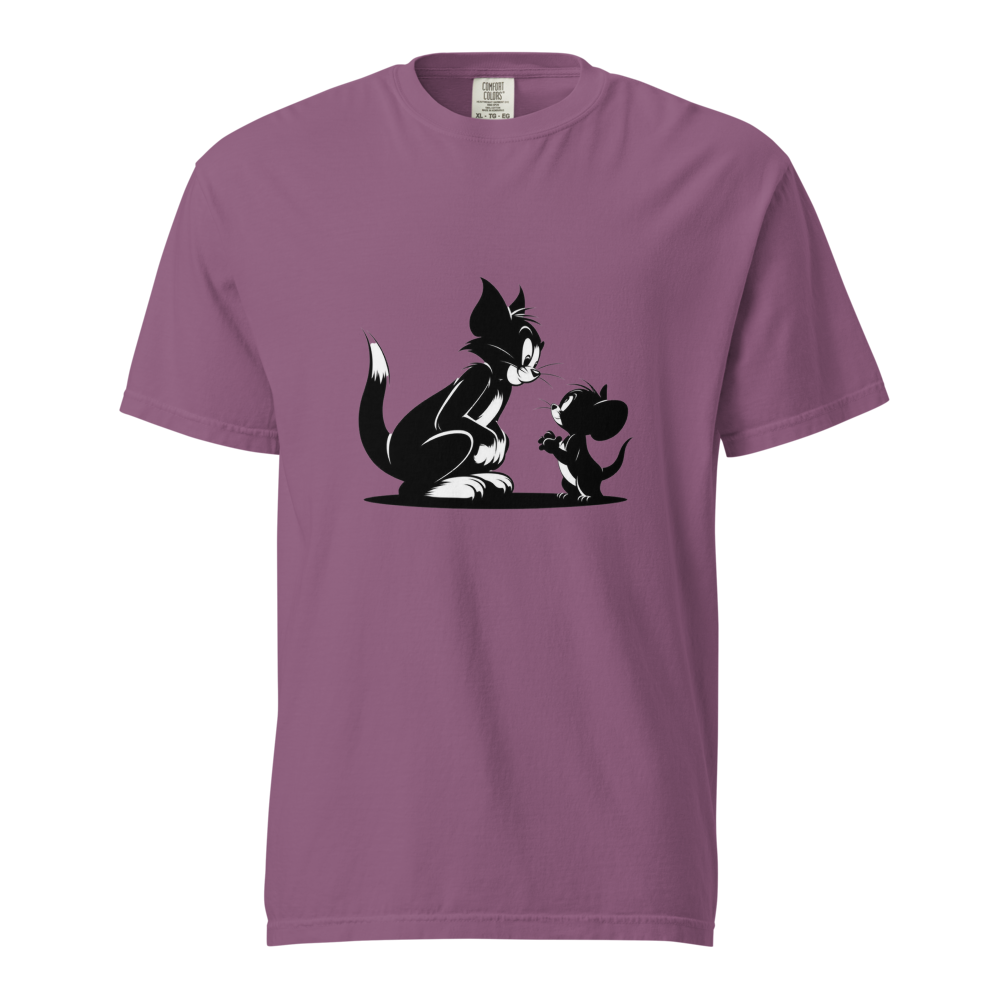 Vintage Cartoon Cat & Mouse Graphic T-Shirt