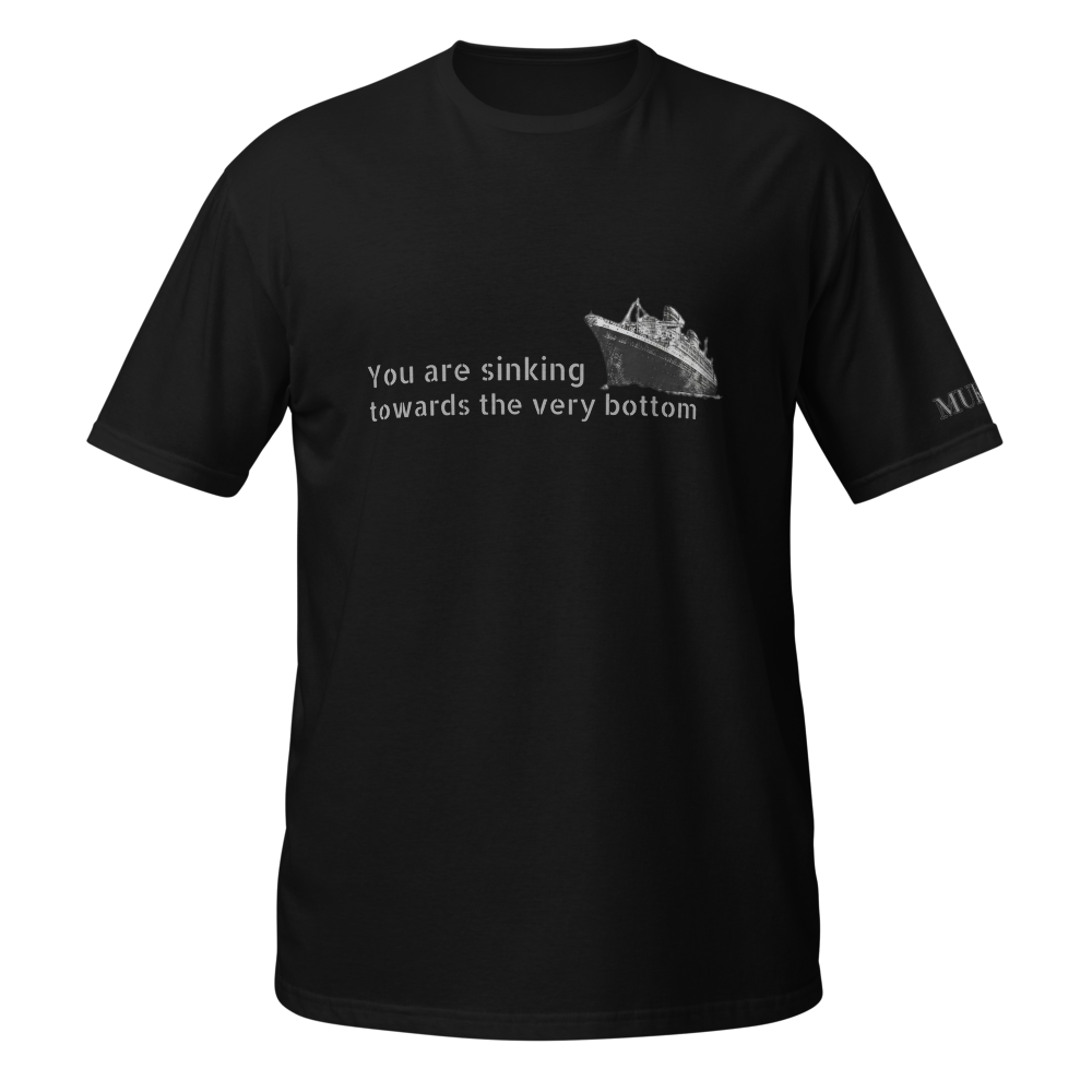 sinking ship graphic t-shirt