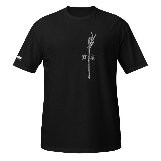 minimalist samurai sword graphic tee