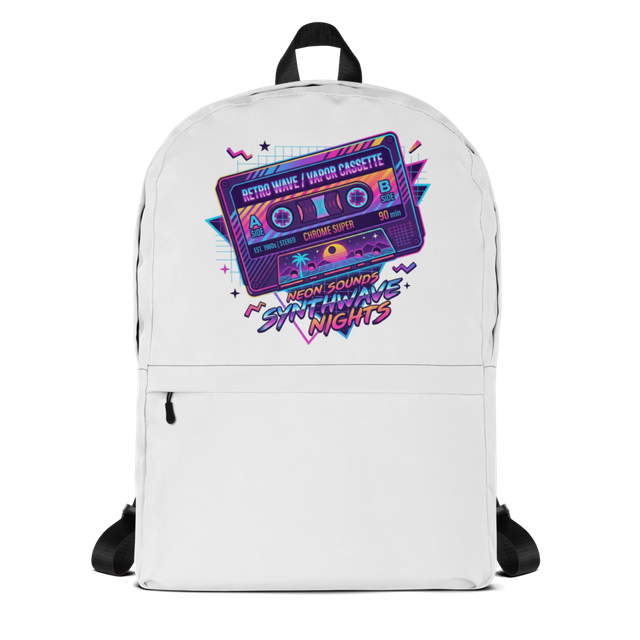 Retro 80s Music Cassette Neon Vaporwave Backpack