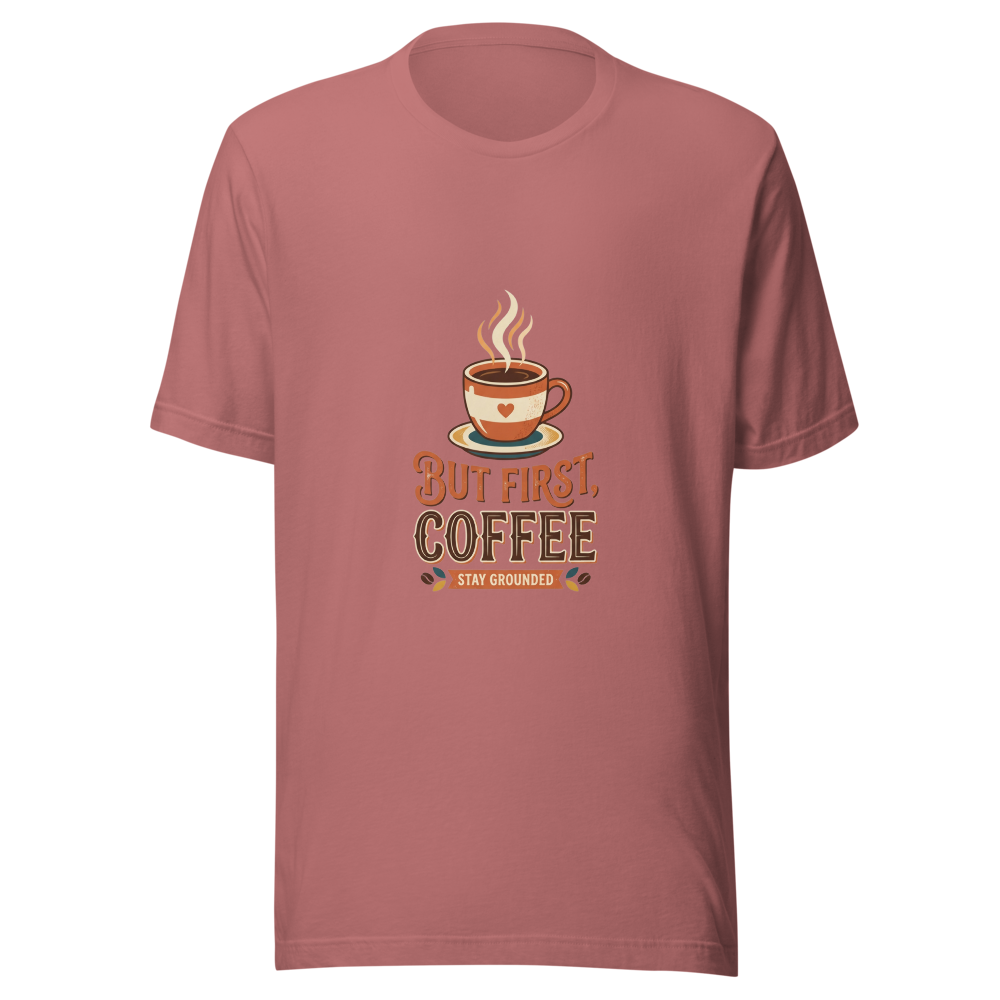 But First Coffee Retro Vintage Aesthetic Tee