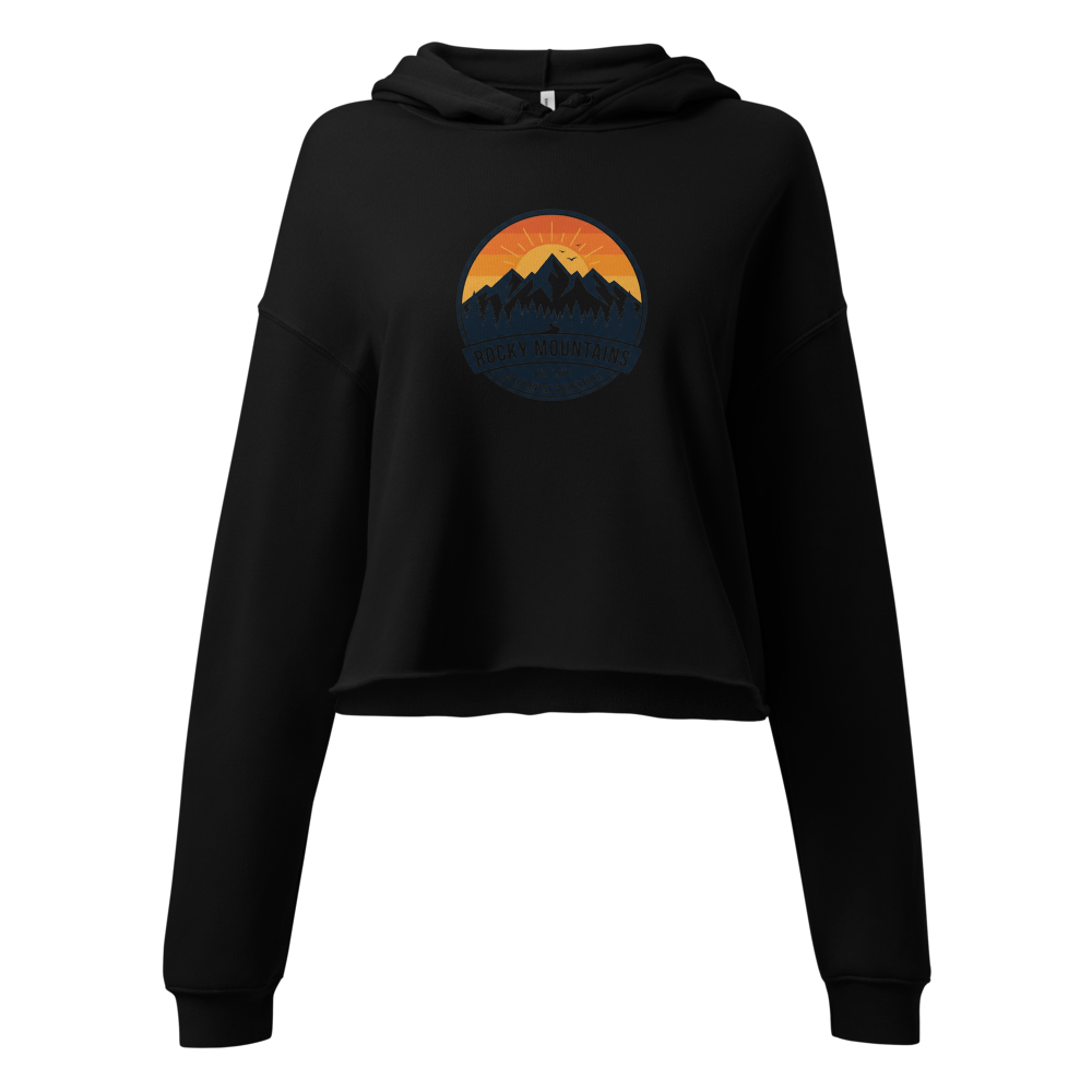 Rocky Mountains Vintage Retro Cropped Hoodie