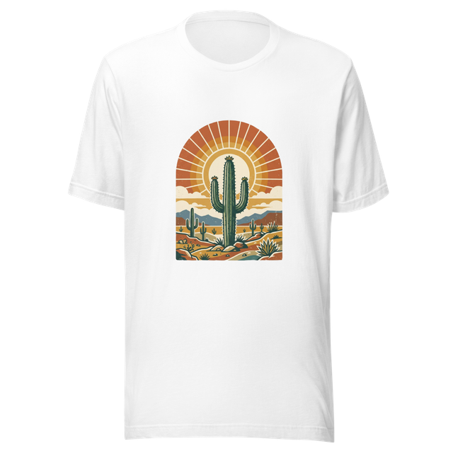 Retro Desert Cactus Sun Burst Vintage Tee