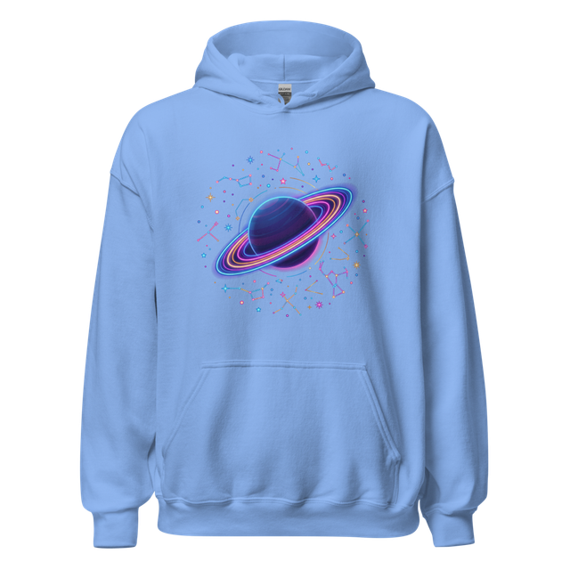 Cosmic Galaxy Saturn Minimalist Graphic Hoodie