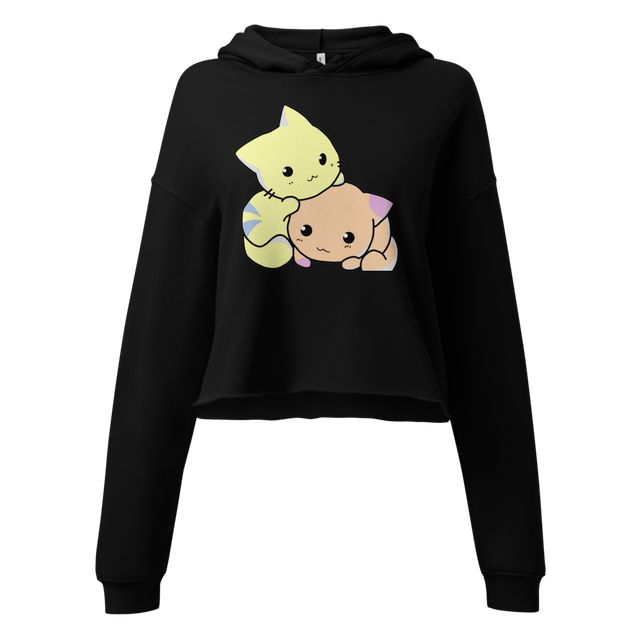 Cute Cat Friends Cropped Hoodie
