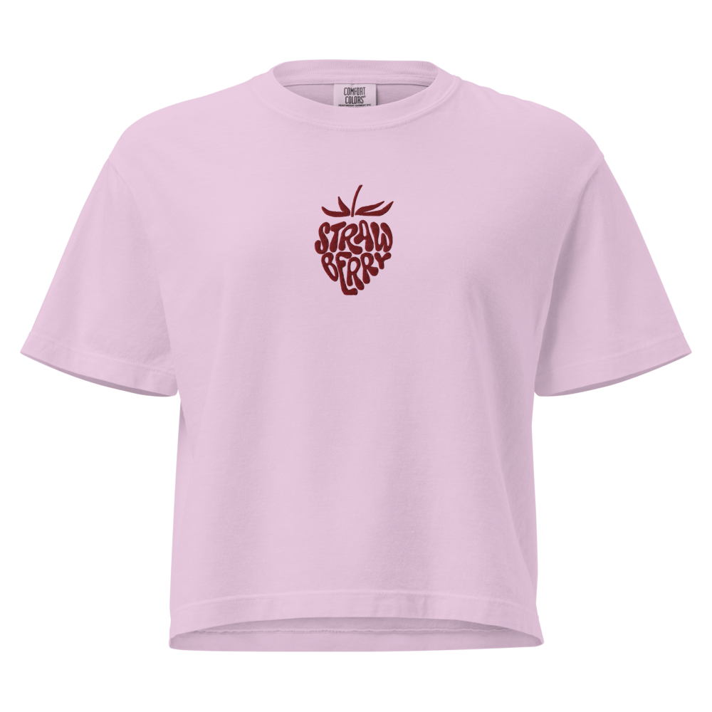Strawberry Bloom Minimalist Boxy Tee