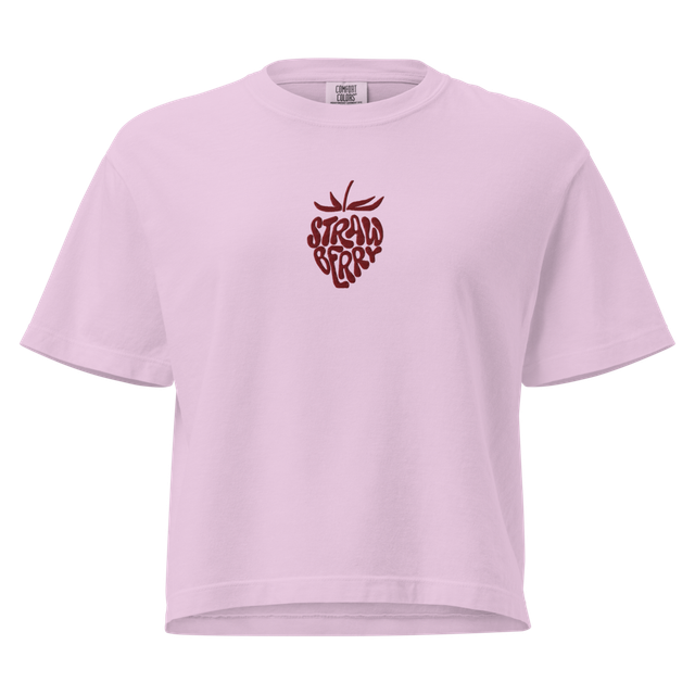Strawberry Bloom Minimalist Boxy Tee