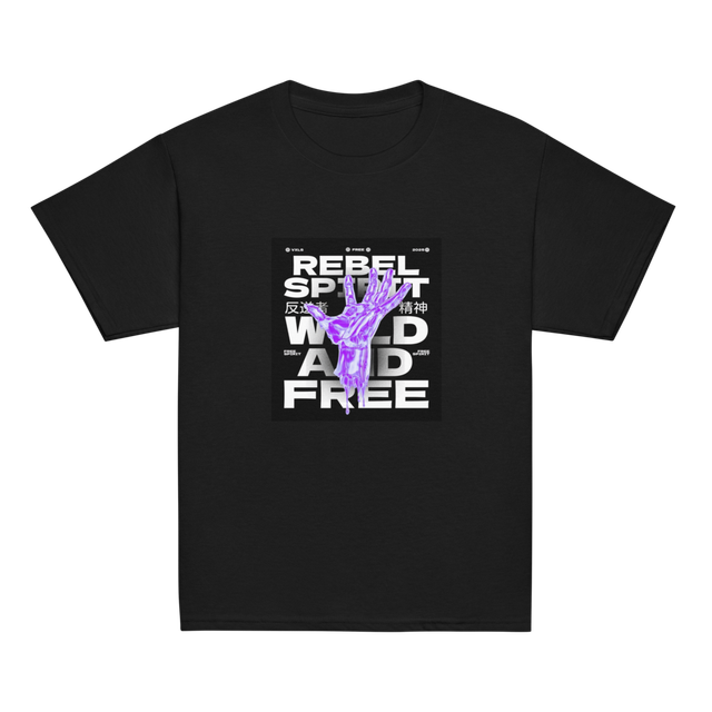 Phantom Glow – Purple Hand Graphic Black T-Shirt