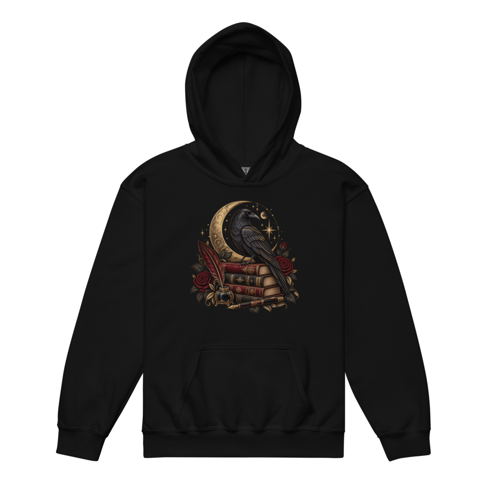 Mystical Raven and Crescent Moon