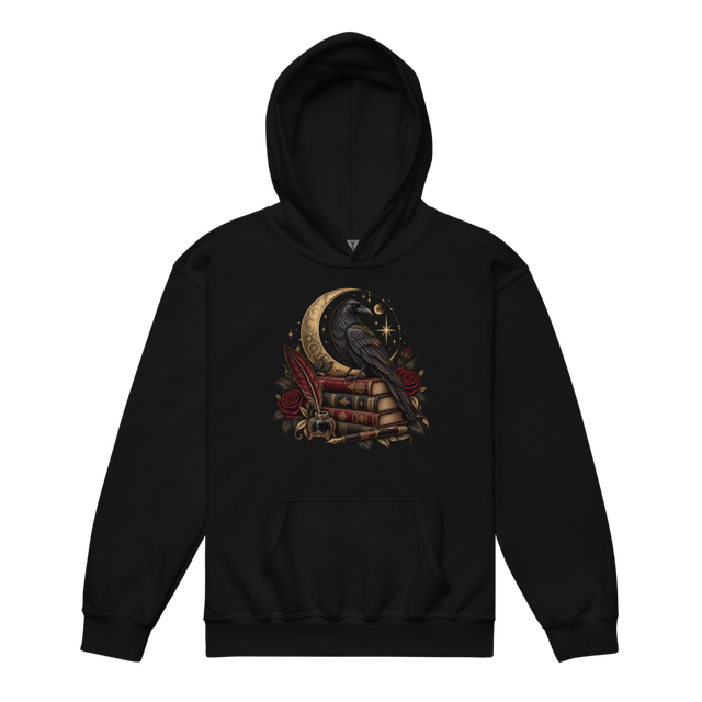 Mystical Raven and Crescent Moon