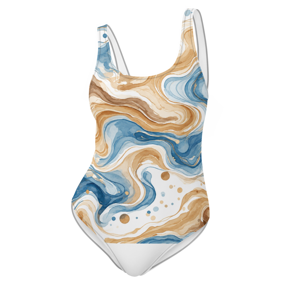 Fluid Waves Abstract Art Swimsuit