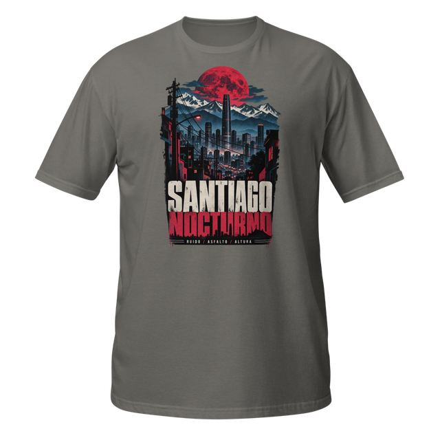 Santiago Nocturno Cyberpunk Cityscape Tee