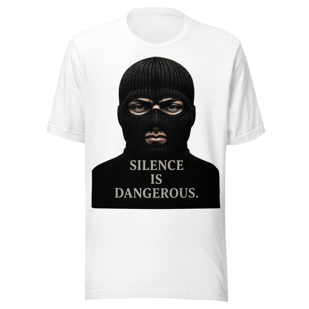  Silence Is Dangerous Masked Man Dark Street Art