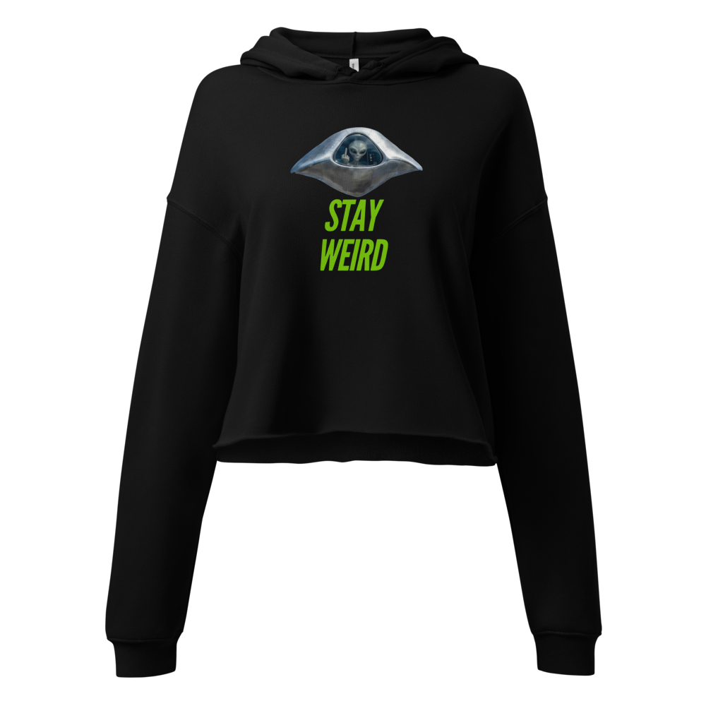Stay weird womens cropped hoodie