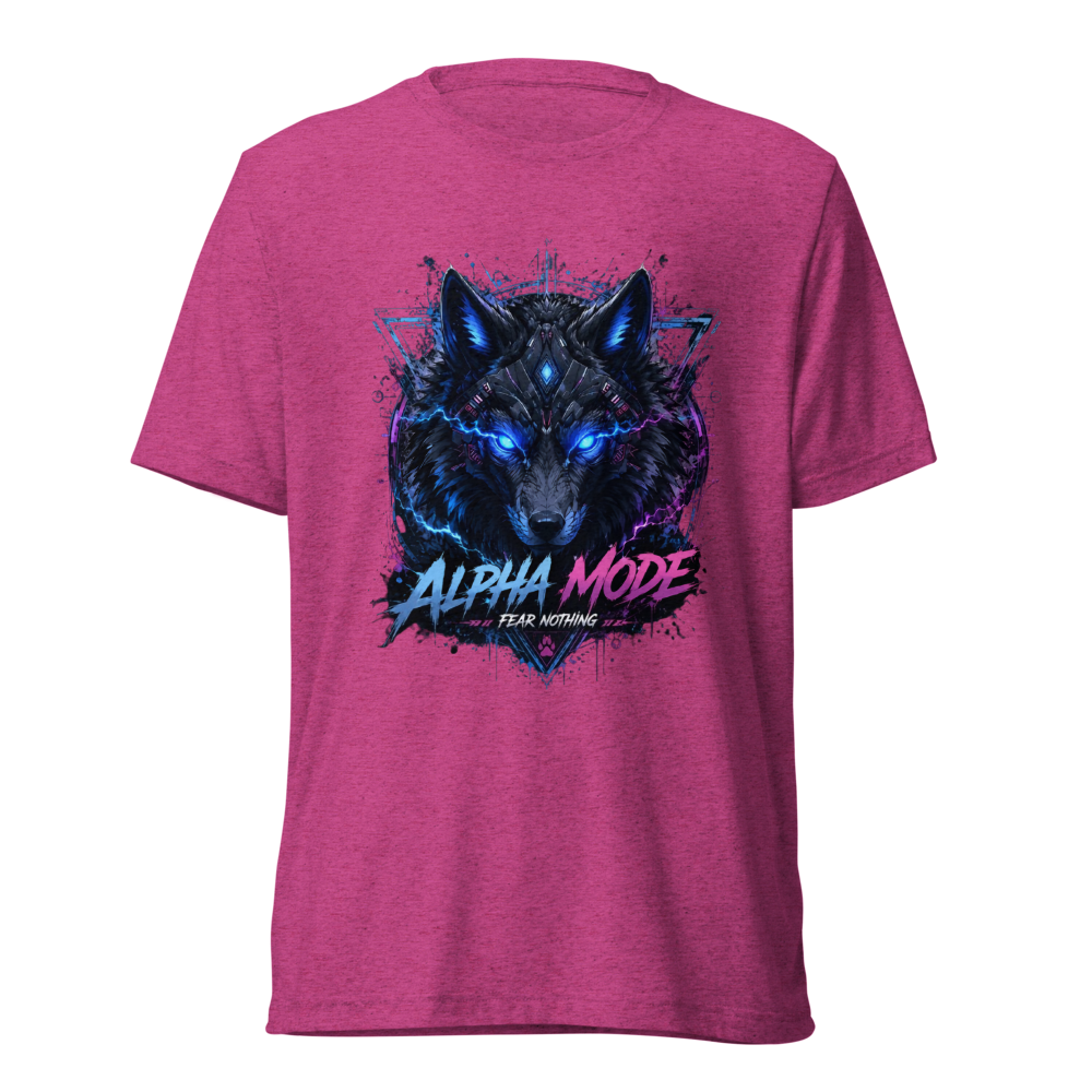 Cyber Wolf – Alpha Mode Unisex Tri-Blend T-Shirt