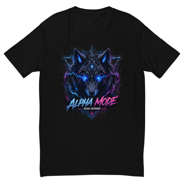 Cyber Wolf – Alpha Mode Men's Fitted T-Shirt