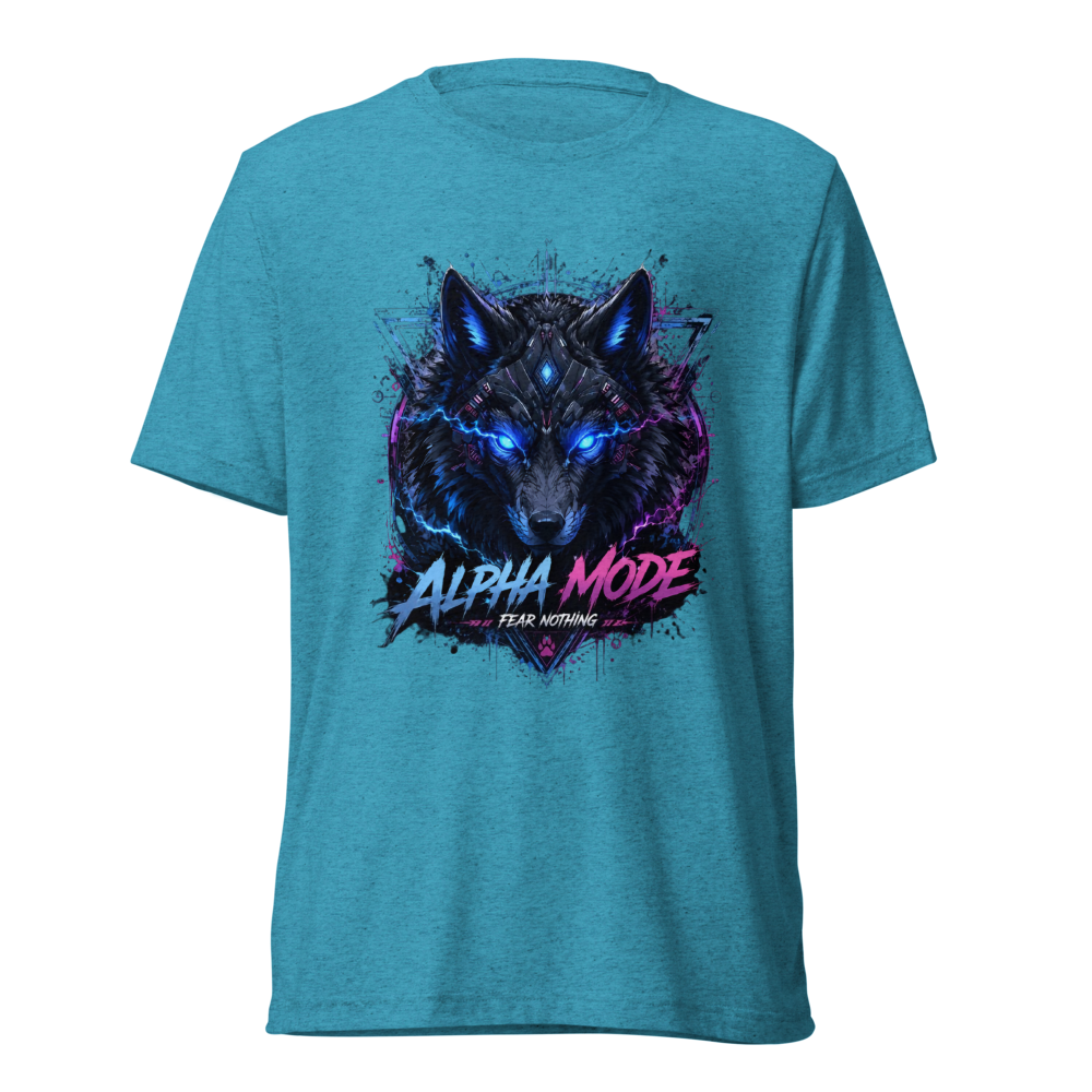 Cyber Wolf – Alpha Mode |Unisex Tri-Blend T-Shirt