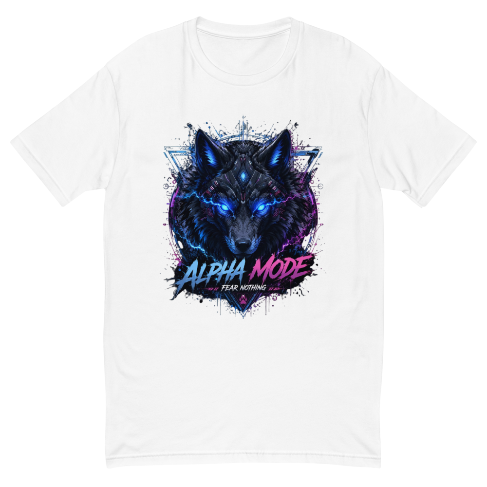 Cyber Wolf – Alpha Mode Men's Fitted T-Shirt