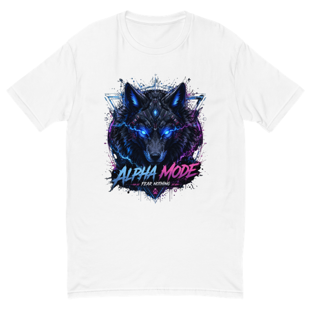 Cyber Wolf – Alpha Mode Men's Fitted T-Shirt
