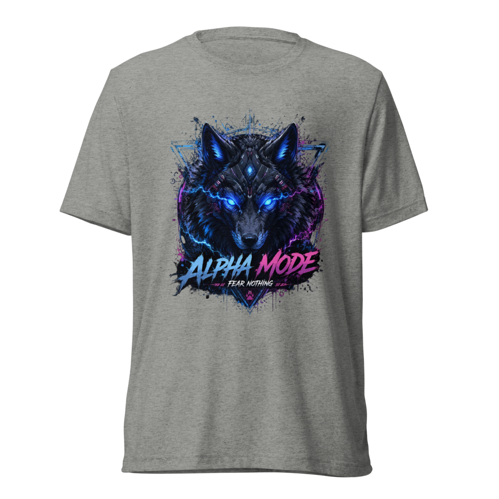 Cyber Wolf – Alpha Mode Unisex Tri-Blend T-Shirt