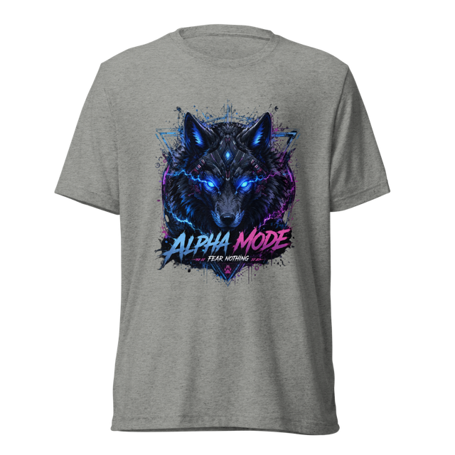 Cyber Wolf – Alpha Mode Unisex Tri-Blend T-Shirt