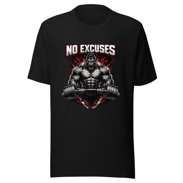 No Excuses Gorilla Gym T-Shirt | Motivational Fitn