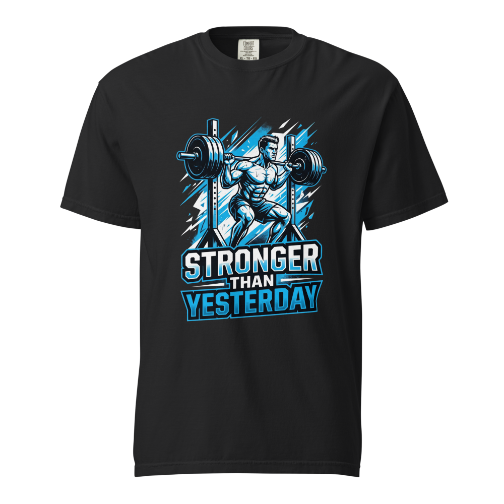 Stronger Than Yesterday Premium Gym T- Shirt