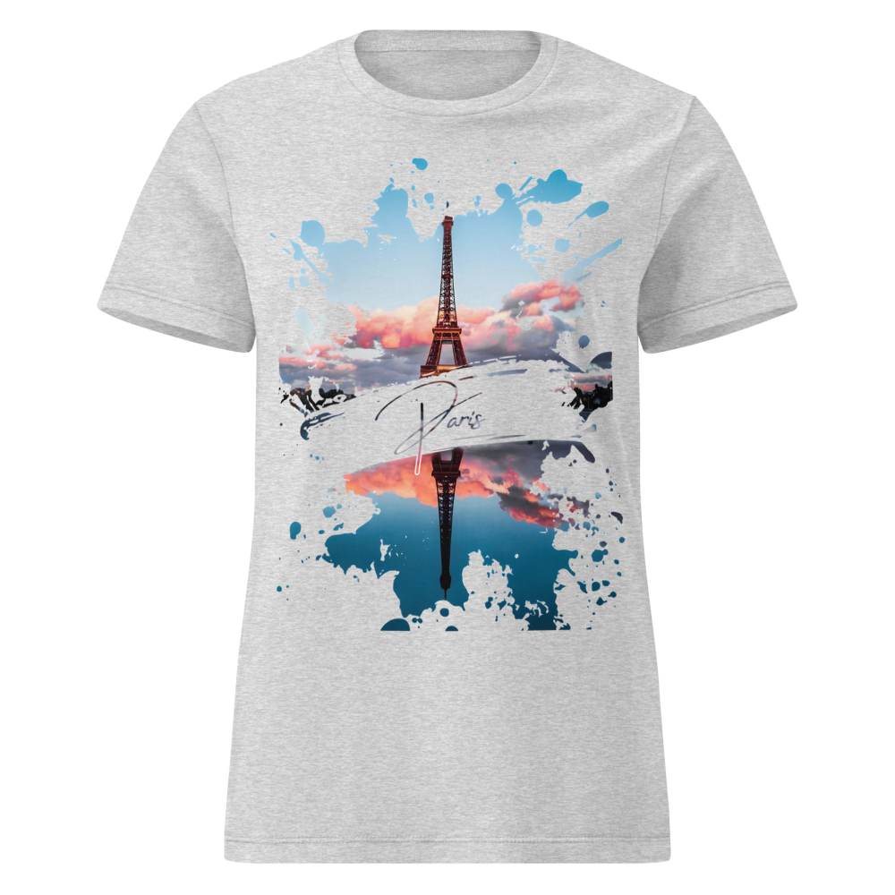 Paris Eiffel Tower Watercolor Paint Splatter Art