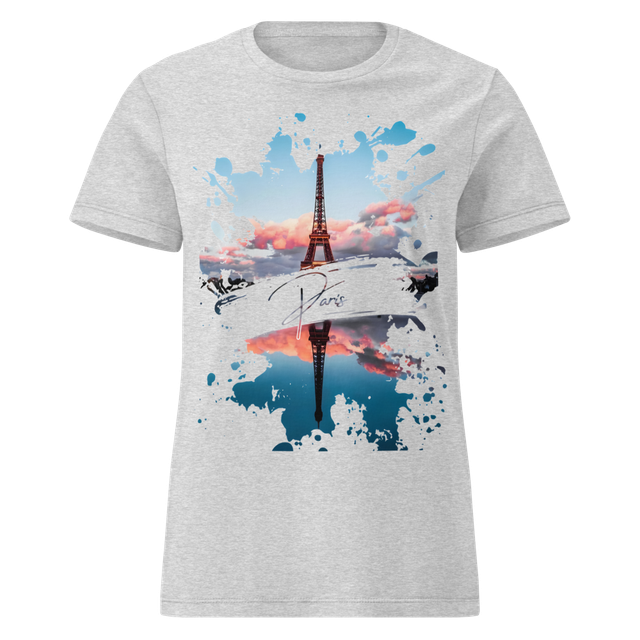 Paris Eiffel Tower Watercolor Paint Splatter Art
