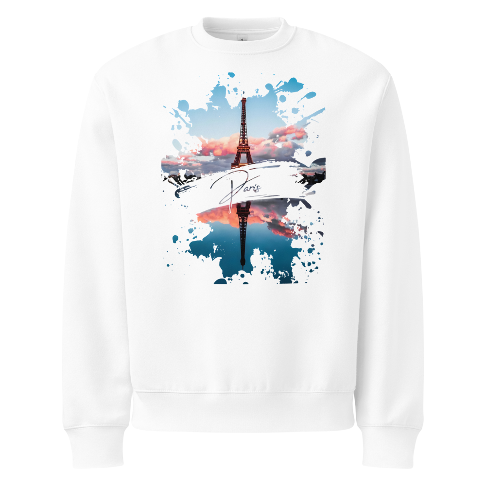 Paris Eiffel Tower Watercolor Paint Splatter Art