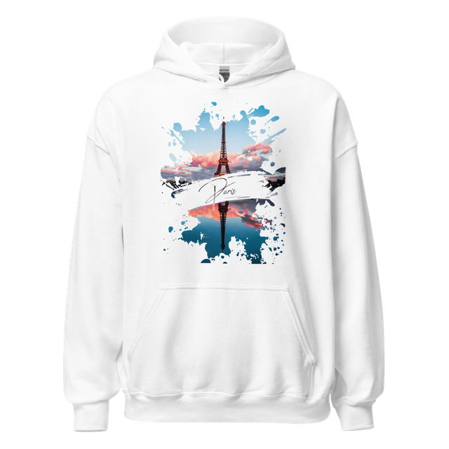 Paris Eiffel Tower Watercolor Paint Splatter Art