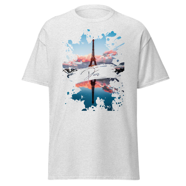 Paris Eiffel Tower Watercolor Paint Splatter Art
