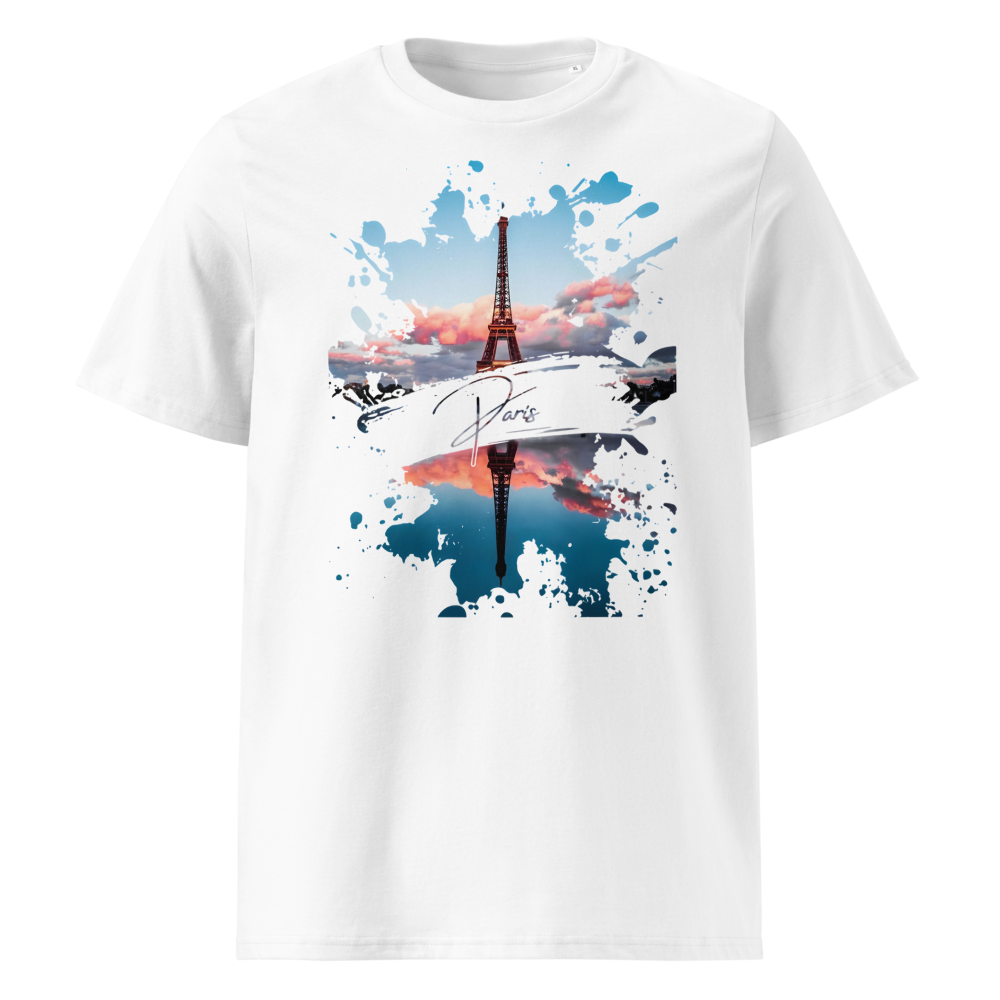 Paris Eiffel Tower Watercolor Paint Splatter Art