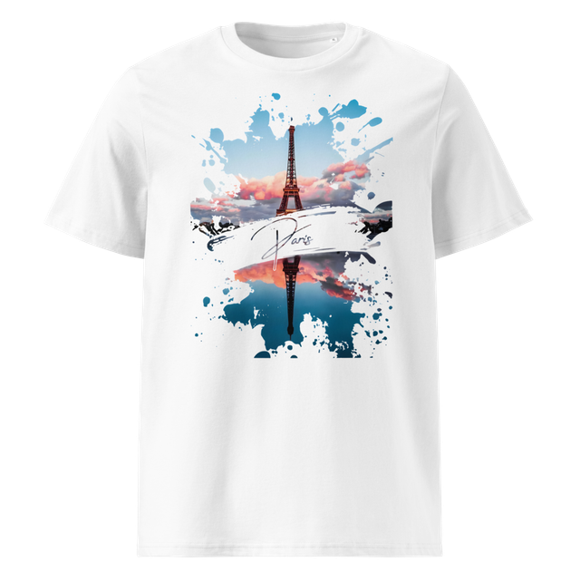 Paris Eiffel Tower Watercolor Paint Splatter Art