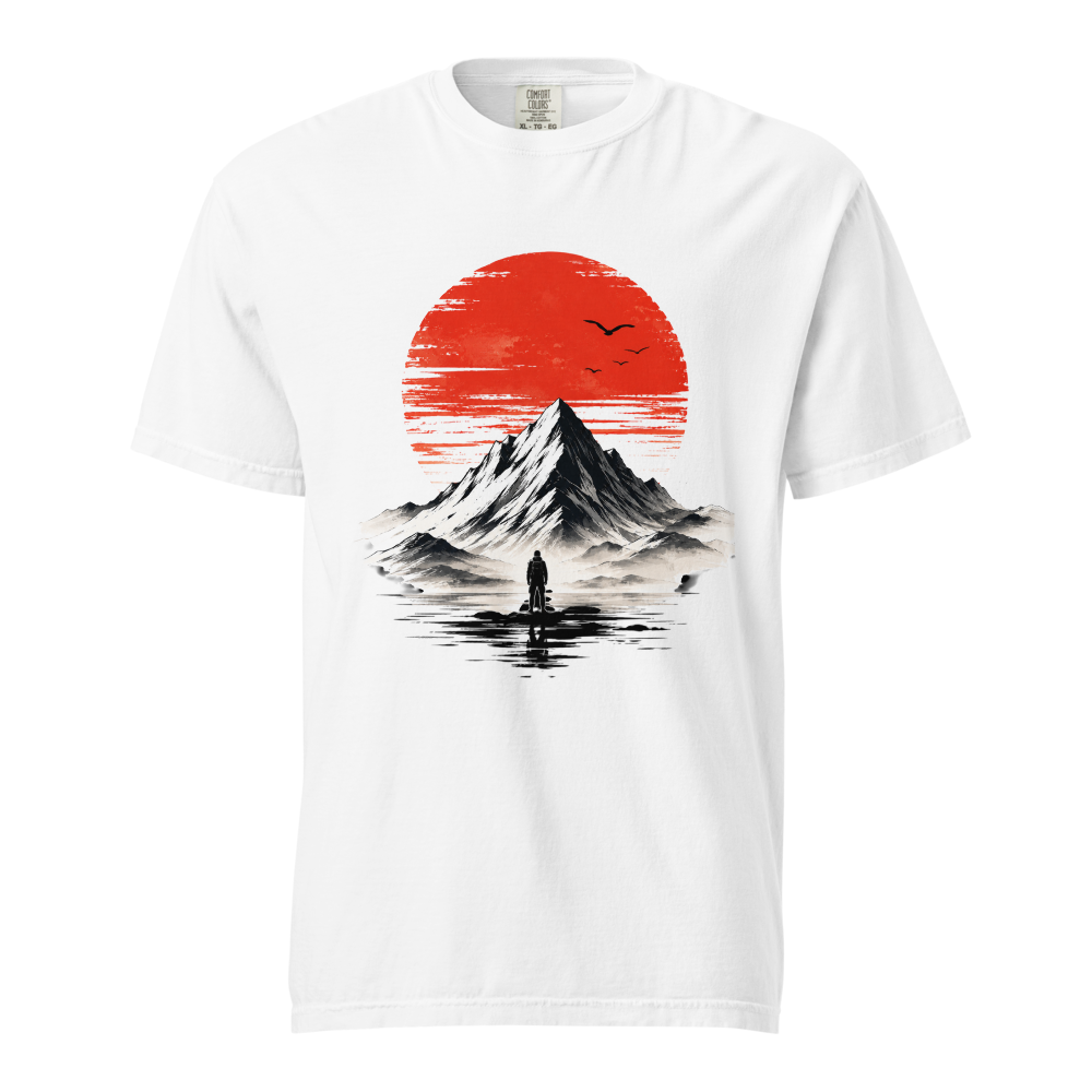 Minimalist Mountain Sunset Adventure Graphic T-Shi