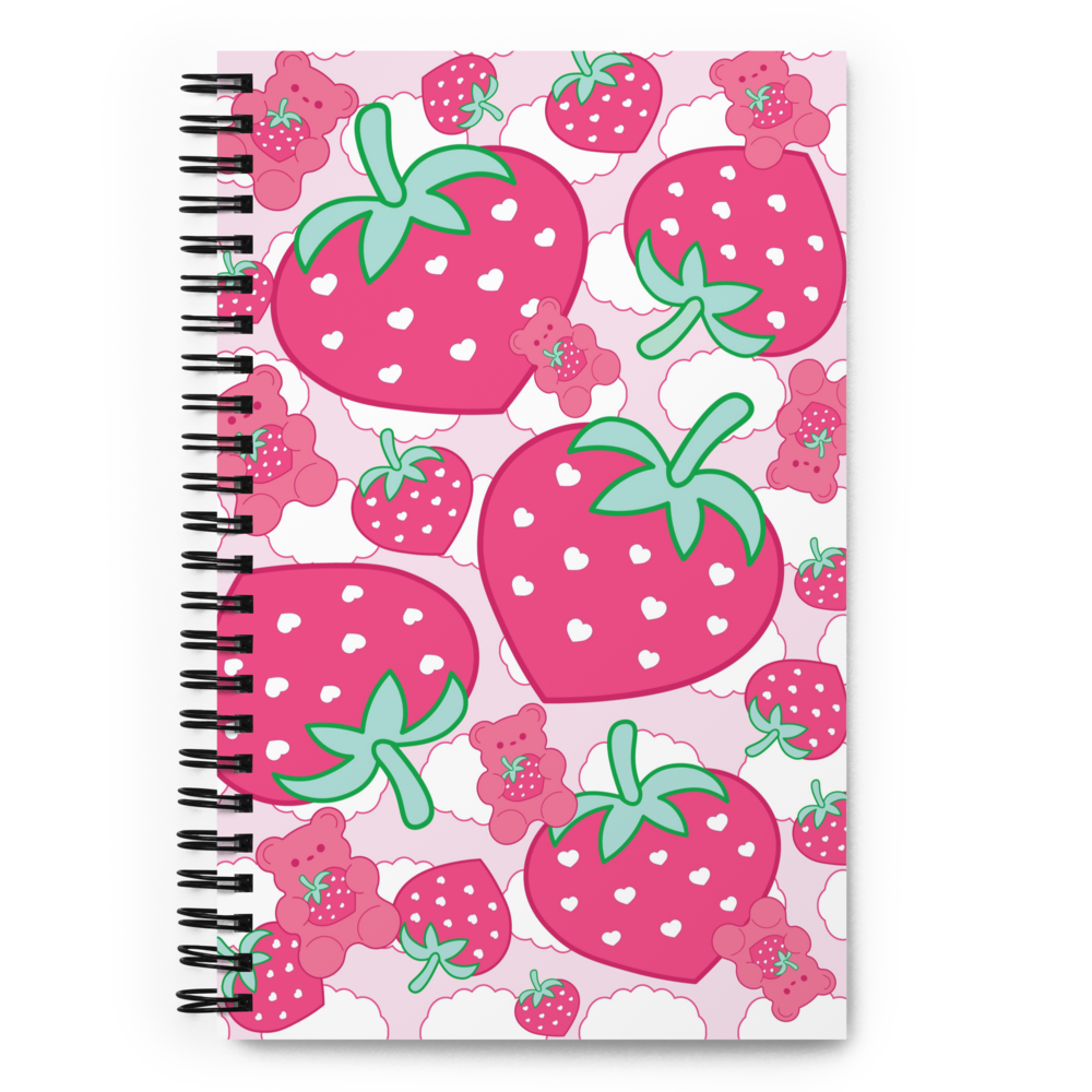 Falling Strawberry Bears Notebook