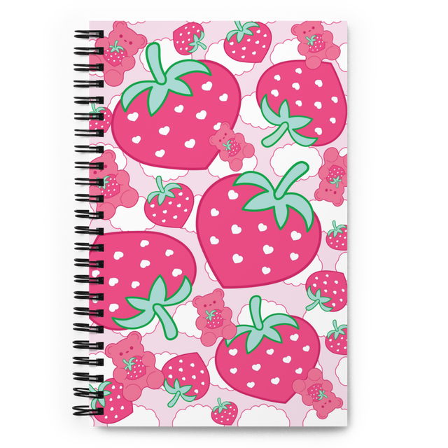 Falling Strawberry Bears Notebook
