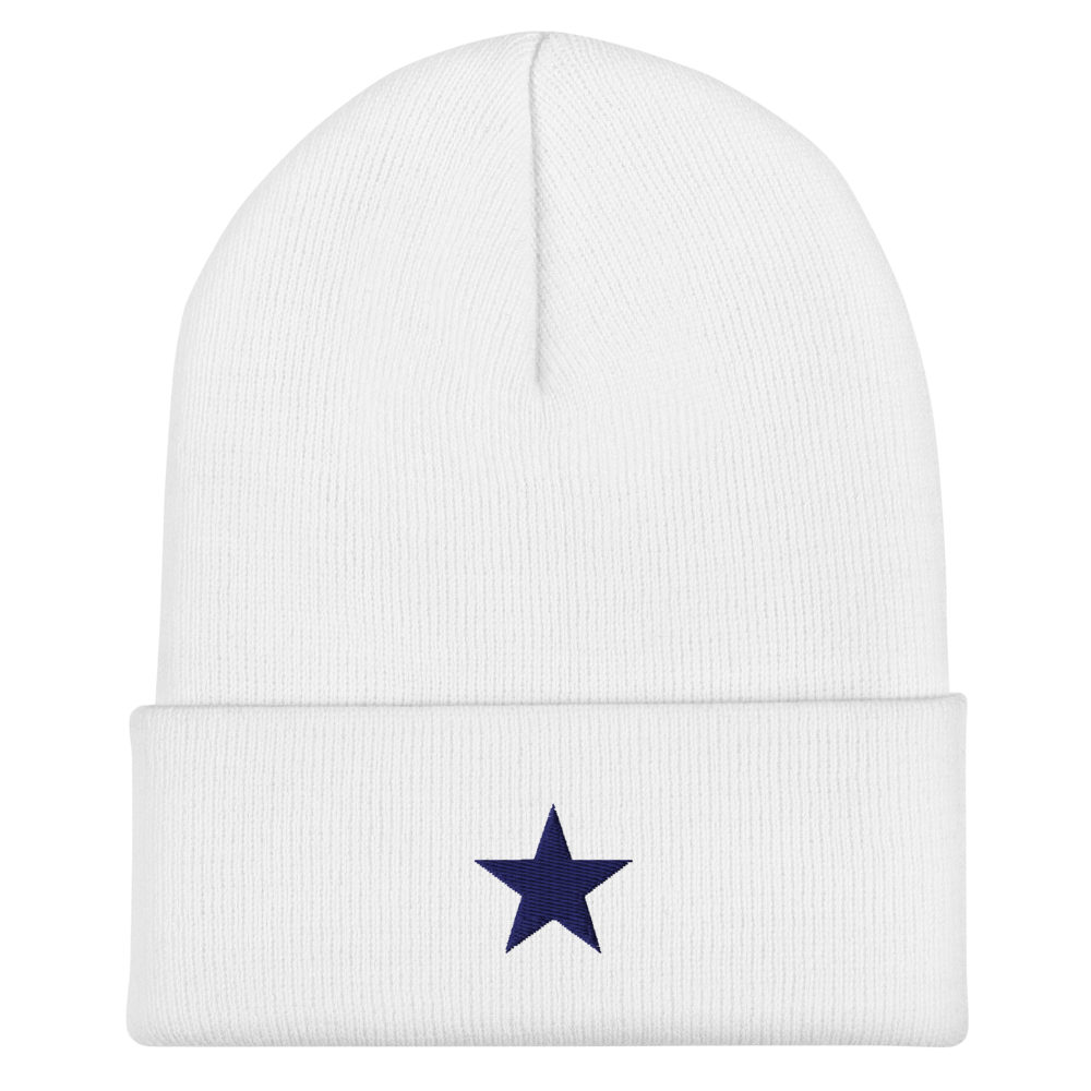 Blue Star Cuffed Beanie