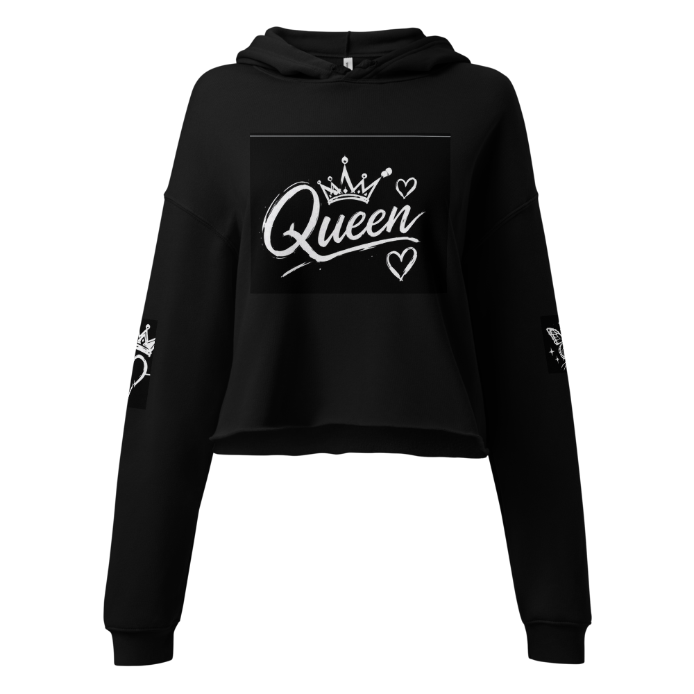 Queen Crown Hoodie – Black & White Street Style 👑