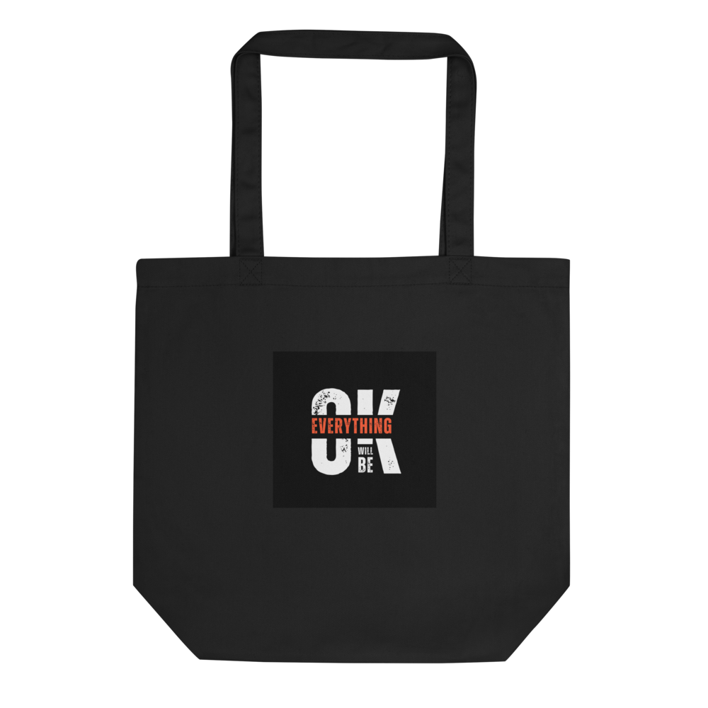 Minimalist Black Eco Tote Bag - Reusable Shopping 