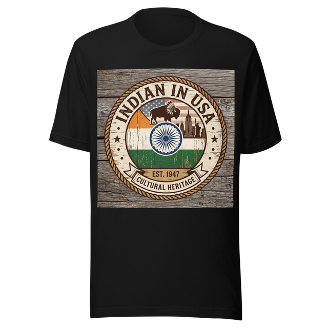 Proud Indian In USA Vintage Flag T-Shirt